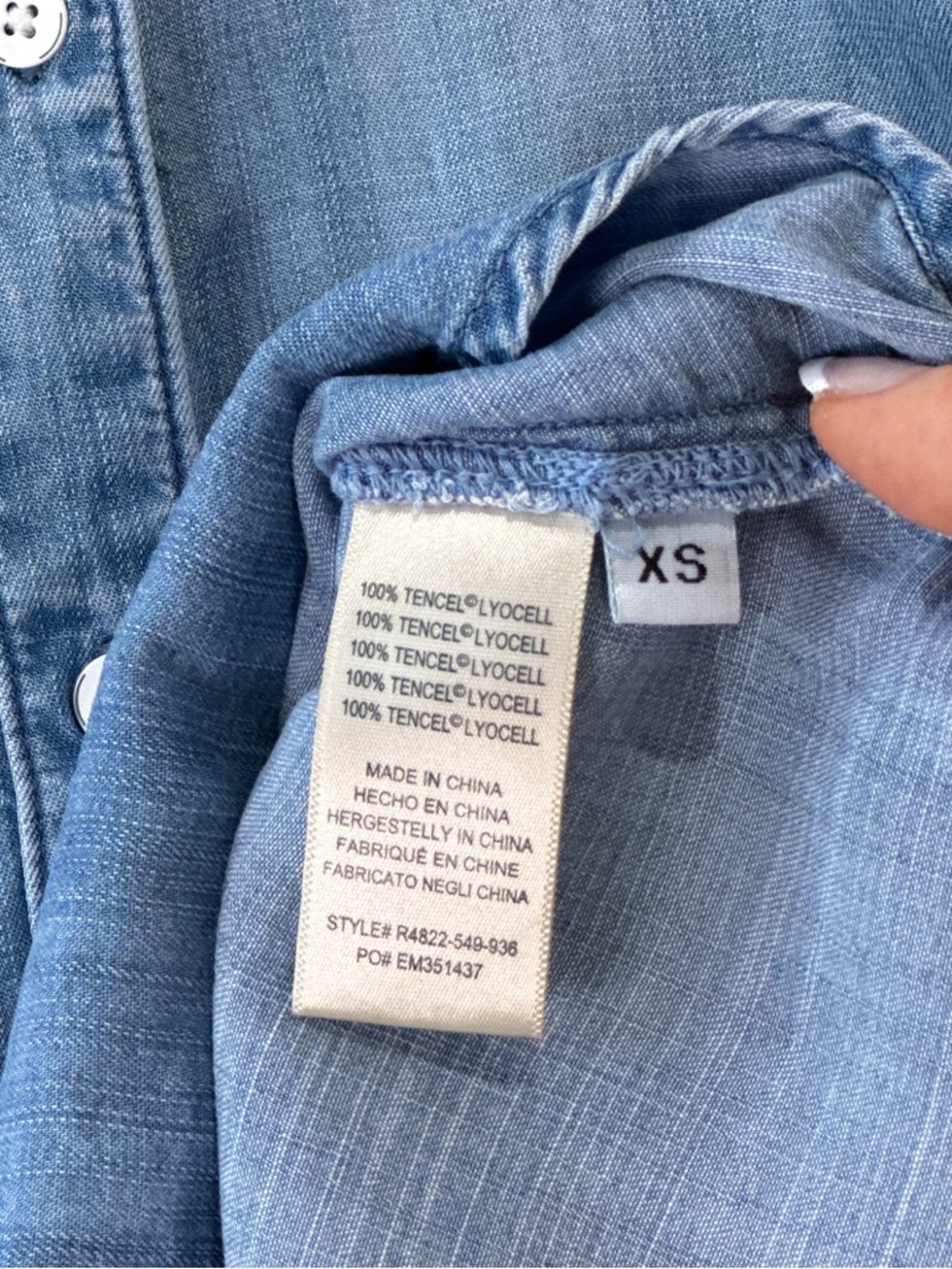cloth & stone Light Blue Denim Button-Down Shirt - Picture 4 of 10